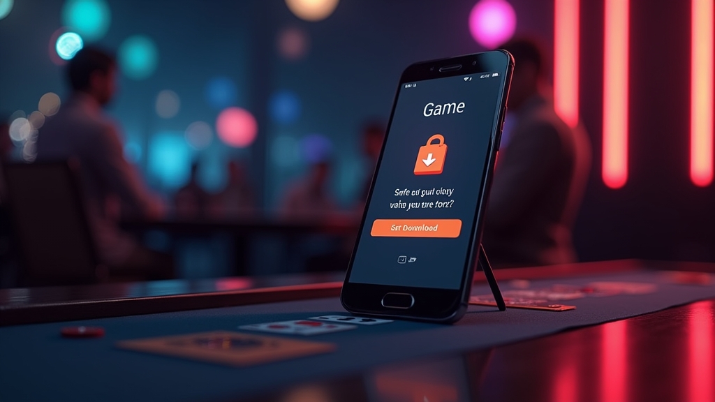 Pantalla Android con una descarga segura en ambiente de casino