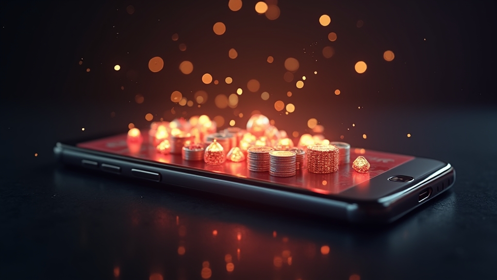 Interfaz fluida de una app de casino en un móvil moderno